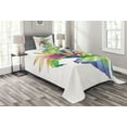 thumbnail image 1 of Ambesonne Plant Quilted Bedspread Set 2 Pcs, Abstract Colored Leaves, Twin Size, Multicolor, 1 of 3