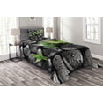 thumbnail image 1 of Ambesonne Plant Quilted Bedspread Set 2 Pcs, Greyscale Stones and Leaves, Twin Size, Dark Taupe and Lime Green, 1 of 3
