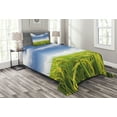 thumbnail image 1 of Ambesonne Plant Quilted Bedspread Set 2 Pcs, Paddy Rice Field, Twin Size, Sky Blue Apple Green, 1 of 3