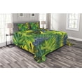 thumbnail image 1 of Ambesonne Plant Quilted Bedspread Set 3 Pcs, Exotic Leaves Watercolor, King Size, Multicolor, 1 of 3