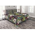 thumbnail image 1 of Ambesonne Plant Quilted Bedspread Set 3 Pcs, Exotic Nature Image, King Size, Multicolor, 1 of 3