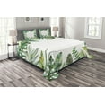 thumbnail image 1 of Ambesonne Plant Quilted Bedspread Set 3 Pcs, Jungle Themed Picture, Queen Size, Fern Green, 1 of 3