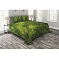 thumbnail image 1 of Ambesonne Plant Quilted Bedspread Set 3 Pcs, Tranquil Exotic Place, Queen Size, Apple Green, 1 of 3
