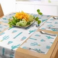 thumbnail image 1 of Ambesonne Plants Table Runner & Placemats, Cactus Life Turquoise Hues, Placemat 4 pcs + Runner 12"x72", Turquoise and Multicolor, 1 of 2