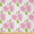 thumbnail image 1 of Ambesonne Plumeria Fabric by the Yard Microfiber, Romantic Summer Pastel, 10 Yards, Pale Pink and Apple Green, 1 of 1