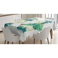 thumbnail image 1 of Ambesonne Polar Bear Tablecloth Rectangular Table Cover, Friends Fish Xmas, 52"x70", Pale Yellow Green Teal, 1 of 4