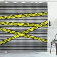 thumbnail image 1 of Ambesonne Police Shower Curtain, Do Not Pass Wraps, 69"Wx70"L, Yellow Black Grey, 1 of 3