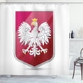 thumbnail image 1 of Ambesonne Polish Shower Curtain, Coat of Arms of Poland Eagle, 69"Wx70"L, Ruby Hot Pink and White, 1 of 5