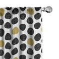 thumbnail image 1 of Ambesonne Polka Dot Window Curtains, Grungy and Glamour Rounds, Each 28" W x 95" L, Grey Dark Mustard, 1 of 5