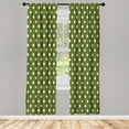 thumbnail image 1 of Ambesonne Polka Dot Curtains, Classic Old Round Forms, Pair of 28"x84", Green White, 1 of 2