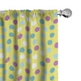 thumbnail image 1 of Ambesonne Polka Dot Curtains, Fashion Colorful Circle, Pair of 28"x84", Pastel Yellow and Pink, 1 of 4