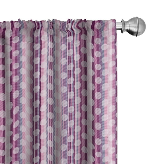 Ambesonne Polka Dot Curtains, Stripes Retro Style, Pair of 28"x84", Multicolor