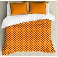thumbnail image 1 of Ambesonne Polka Dot Duvet Cover Sets, Energetic Round Shapes, 2-King, Earth Yellow Vermilion, 1 of 6