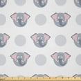 thumbnail image 1 of Ambesonne Polka Dot Fabric by the Yard Microfiber, Elephants and Circles, 1 Yard, Rose Pale Purpleblue, 1 of 2