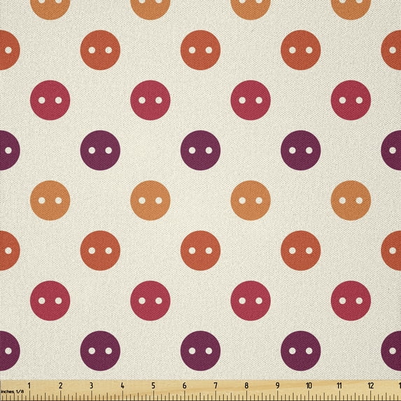 Ambesonne Polka Dot Fabric by the Yard Microfiber, Pig Nose Like Circles, 1 Yard, Dark Pink Dried Rose