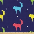 thumbnail image 1 of Ambesonne Polka Dot Fabric by the Yard Upholstery, Cat and Dot Silhouettes, 5 Yards, Navy Blue Dark Coral, 1 of 5