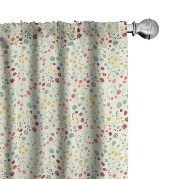 Ambesonne Polka Dots Curtains, Retro Colorful Art, Pair of 28"x63", Multicolor