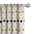 thumbnail image 1 of Ambesonne Polka Dots Curtains, Symmetrical Rounds Art, Pair of 28"x95", Coffee Multicolor, 1 of 5