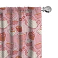 thumbnail image 1 of Ambesonne Polka Dots Curtains, Teapots Cups Cakes, Pair of 28"x63", Pink Orange and Red, 1 of 5