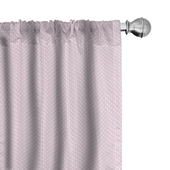 Ambesonne Polka Dots Curtains, Vintage Nursey, Pair of 28"x63", White and Pink