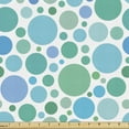 thumbnail image 1 of Ambesonne Polka Dots Fabric by the Yard Upholstery, Blue Tones Rounds Art, 2 Yards, Sea Green Turquoise, 1 of 5