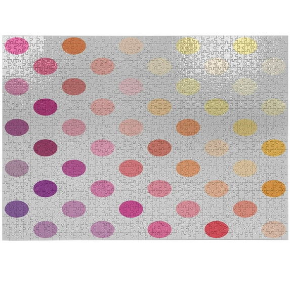 Ambesonne Polka Dots Jigsaw Puzzle, Digital, Heirloom-Quality Fun Activity for Family Durable Cardboard, 1000 pcs, Multicolor