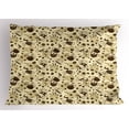 thumbnail image 1 of Ambesonne Polka Dots Pillow Sham, Brown Coffee Cups, 26" X 20", Cream and Brown, 1 of 2