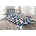 thumbnail image 1 of Ambesonne Polka Dots Quilted Coverlet 2 Pcs, Colorful Shapes Image, Twin Size, Multicolor, 1 of 2