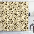 thumbnail image 1 of Ambesonne Polka Dots Shower Curtain, Brown Coffee Cups, 69"Wx70"L, Cream and Brown, 1 of 3