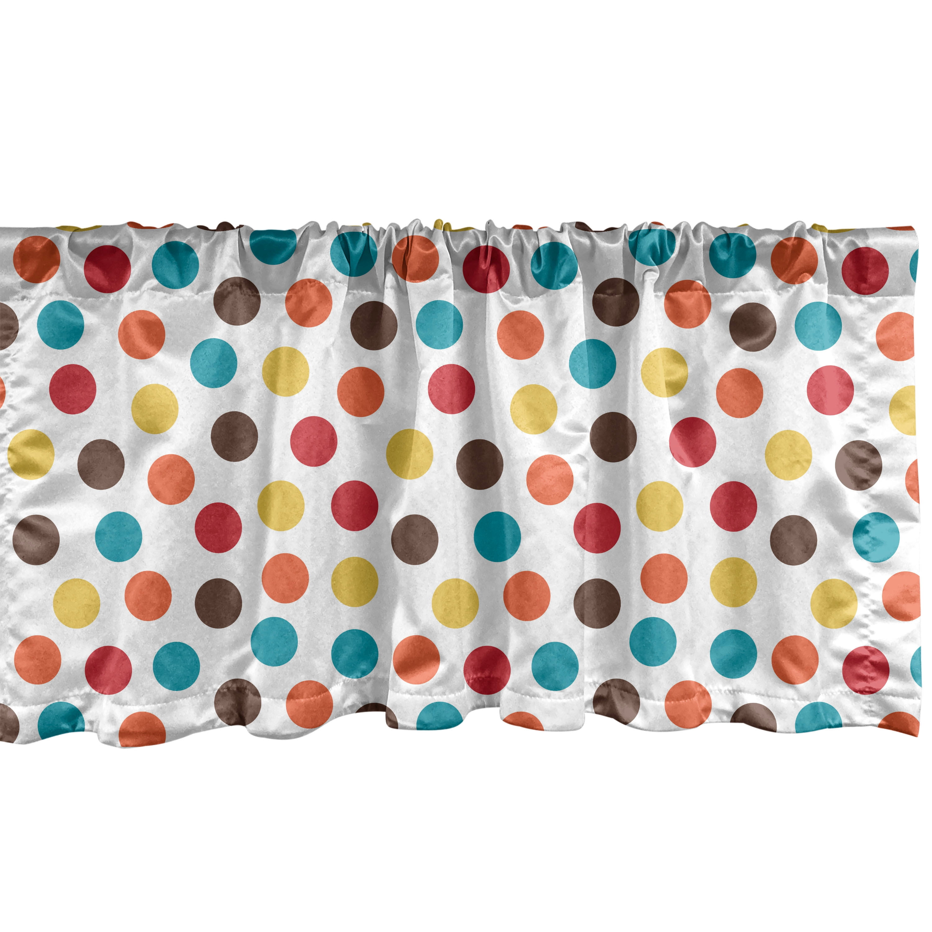 Multicolor Valance Ambesonne Polka Dots Window Valance, Modern Colorful, 54