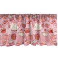 thumbnail image 1 of Ambesonne Polka Dots Window Valance, Teapots Cups Cakes, 54" X 18", Pink Orange and Red, 1 of 3