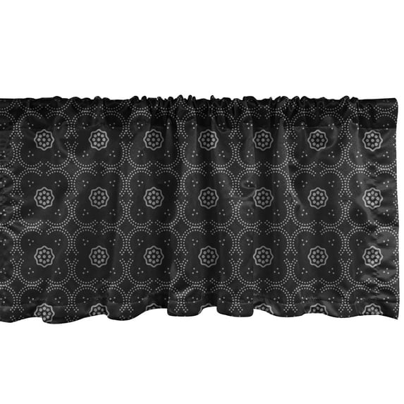 Ambesonne Polyester Blackout Rod Pocket Single Curtain, Black Silver, 0.1" x 54"