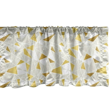 Ambesonne Polygonal Window Valance, Abstract Geometrical Art, 54" X 18", Earth Yellow Eggshell