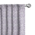 thumbnail image 1 of Ambesonne Polygons Window Curtains, Monotone Striped Triangles, Each 28" W x 84" L, Lavender White, 1 of 5