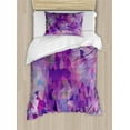 thumbnail image 1 of Ambesonne Polygons Duvet Cover Sets, Violet Toned Triangles, 2-Twin, Blue Violet Multicolor, 1 of 3