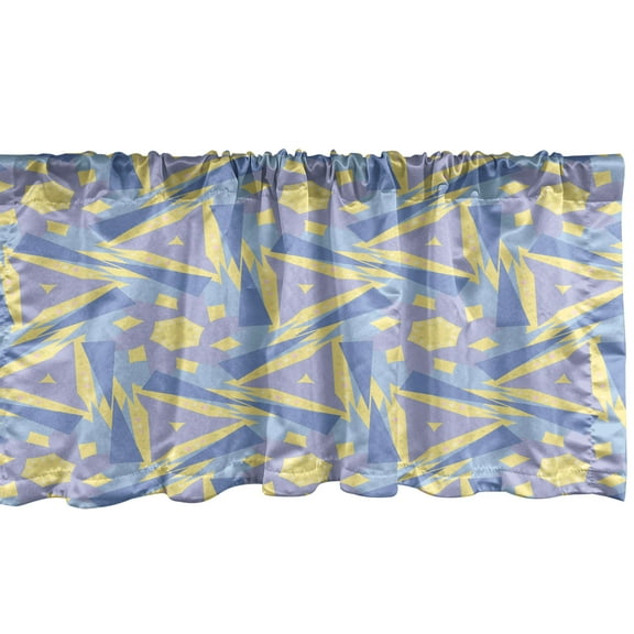 Ambesonne Polygons Window Valance, Pastel Contemporary Shapes, 54" X 12", Ceil Blue and Multicolor