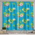 thumbnail image 1 of Ambesonne Pond Kitchen Curtains, Koi Fishes and Frogs Swimming, 55"x45", Sky Blue Multicolor, 1 of 3