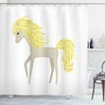 thumbnail image 1 of Ambesonne Pony Shower Curtain, Blonde Little Horse Cartoon, 69"Wx84"L, Pale Yellow Grey Yellow, 1 of 5
