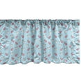 thumbnail image 1 of Ambesonne Pool Party Valance Pack of 2, Rubber Unicorn Flamingo, 42"X12", Pale Blue White, 1 of 3