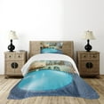 thumbnail image 1 of Ambesonne Pool Quilted Bedspread Set 2 Pcs, Spa Resort Relaxing, Twin Size, Blue Aqua Beige, 1 of 3