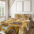 thumbnail image 1 of Ambesonne Poop Emoji Fitted & Top Sheet Set with Shams, Funny Abstract Poo Art, Pale Coffee Umber White, 1 of 5