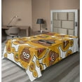 thumbnail image 1 of Ambesonne Poop Emoji Flat Sheet, Funny Abstract Poo Art, Twin Size, Pale Coffee Umber White, 1 of 1