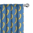 thumbnail image 1 of Ambesonne Pop Art Window Curtains, Hipster Banana Repetition, Each 28" W x 63" L, Cobalt Blue Mustard, 1 of 4