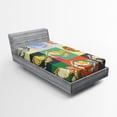 thumbnail image 1 of Ambesonne Pop Art Fitted Sheet, Composition of Crabs, Twin XL Size, Pale Yellow and Orange, 1 of 2