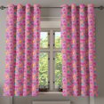 thumbnail image 1 of Ambesonne Pop Art Grommet Curtain, Vintage Design Pattern Art, 50" x 54", Pink Sea Green and Yellow, 1 of 6