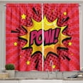 thumbnail image 1 of Ambesonne Pop Art Kitchen Curtains, Retro Pow Sign Comic Book, 55"x36", Dark Pink Earth Yellow, 1 of 3