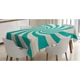 thumbnail image 1 of Ambesonne Pop Art Tablecloth Rectangular Table Cover, Nostalgic Spiral Colors, 60"x84", Teal Cream, 1 of 4