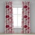 thumbnail image 1 of Ambesonne Poppy Artwork Grommet Curtain, Simple Flowers Modern, 50"x84", Raspberry Pale Pink White, 1 of 1
