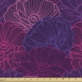 thumbnail image 1 of Ambesonne Poppy Fabric by the Yard Upholstery, Stripes Pattern Flowers Print, 10 Yards, Pink and Dark Purple, 1 of 1