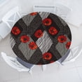 thumbnail image 1 of Ambesonne Poppy Fitted Round Tablecloth, Boho Abstract Flowers Neutral, 36"- 40" Diameter, Dark Coral Pale Grey, 1 of 5
